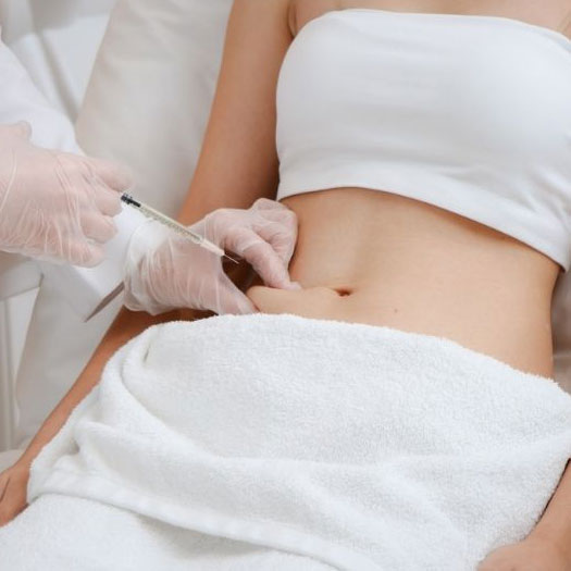 fat dissolving injections being administered